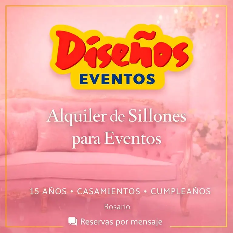 Alquiler de sillones elegantes para ambientación de eventos, cumpleaños de 15, casamientos y eventos empresariales.